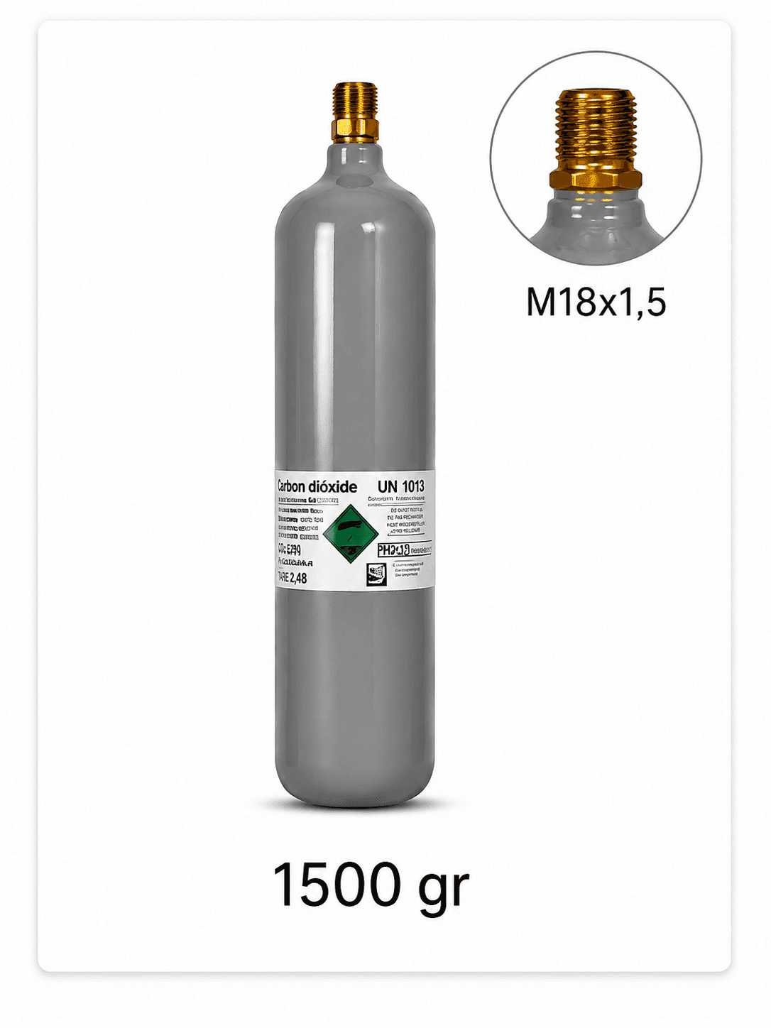 Butelie CO₂ panou M18x1.5 - 1500 g