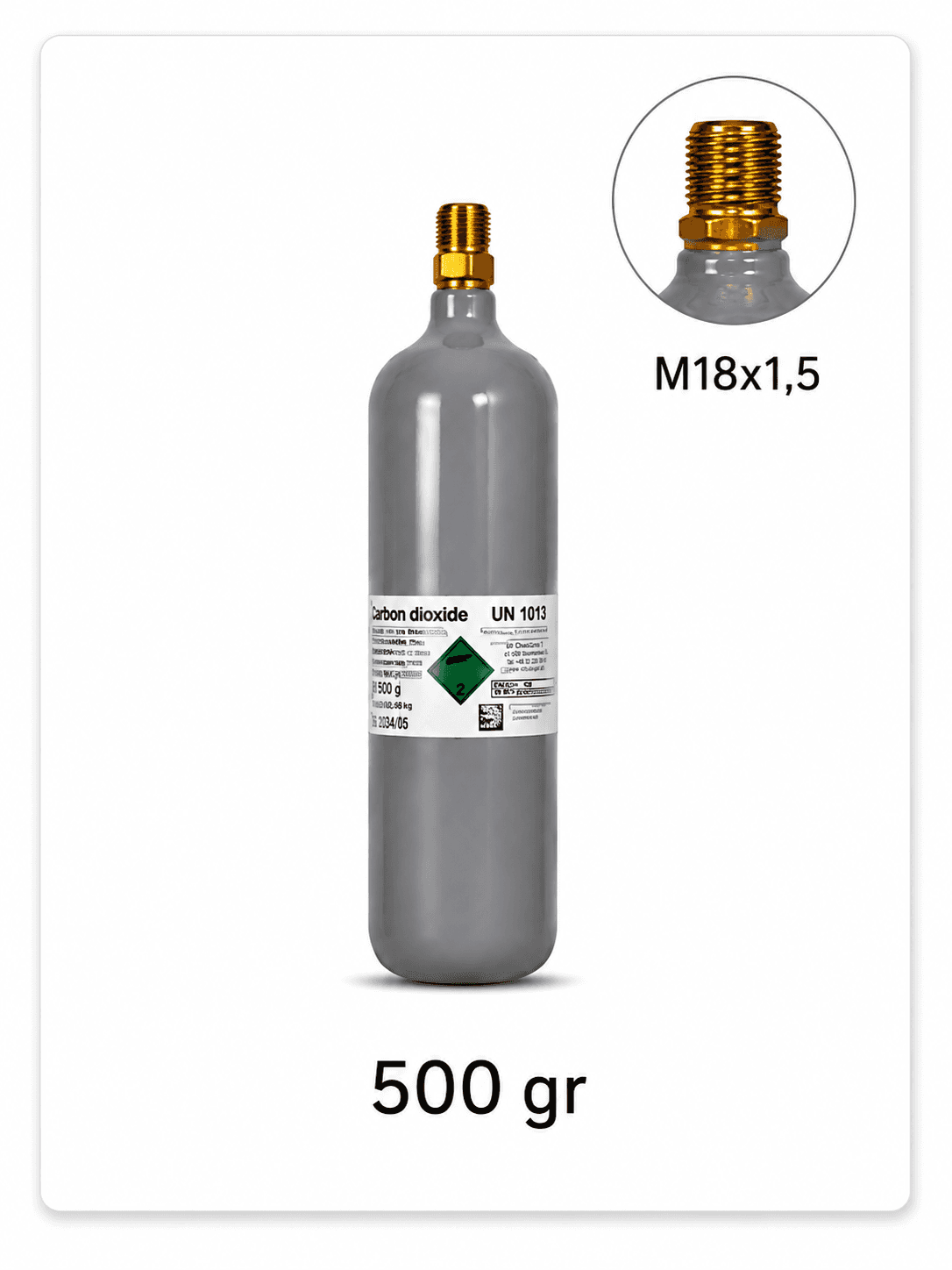 Butelie CO₂ panou M18x1.5 - 500 g