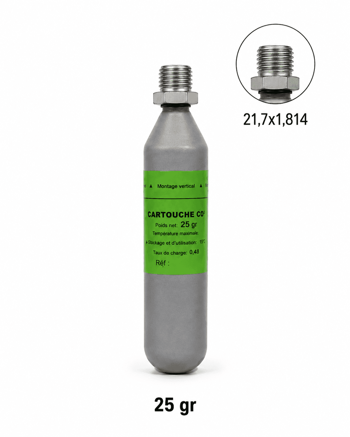Butelie CO₂ trapă 21.7x1.814 - 25 g
