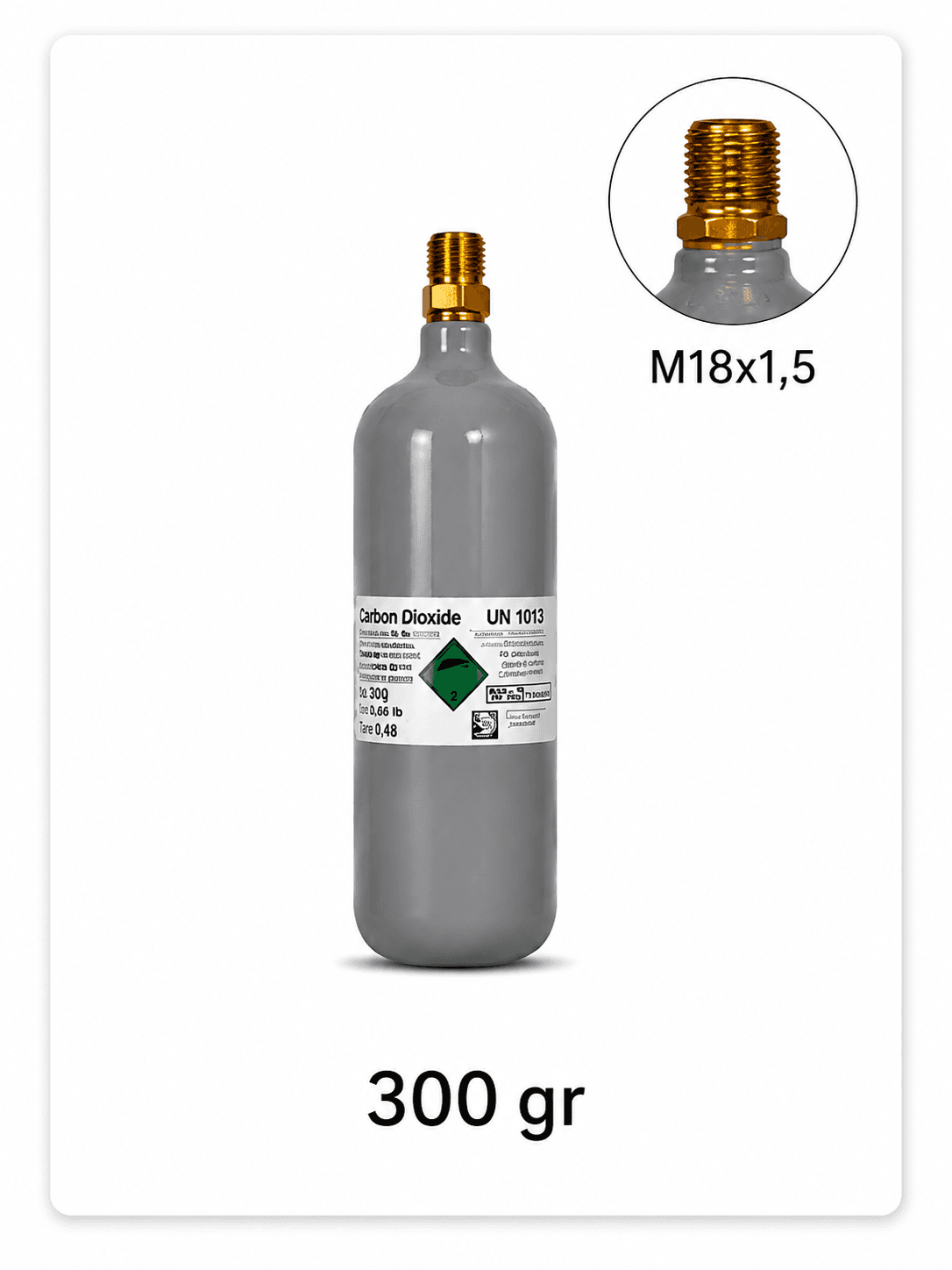 Butelie CO₂ panou M18x1.5 - 300 g
