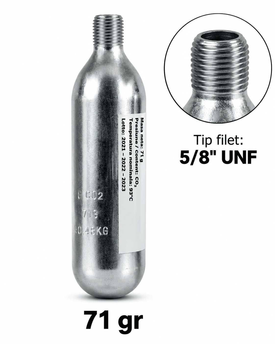 Butelie CO₂ trapă 5/8 UNF - 71 g